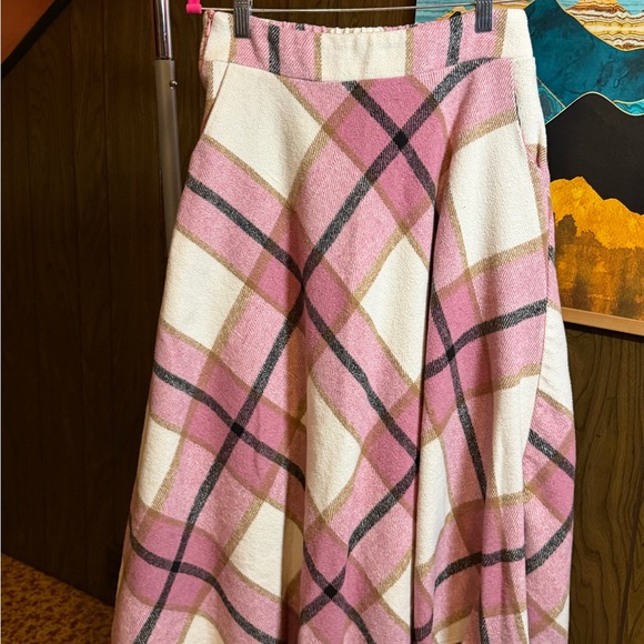 Plaid Pink and White Women's Skirt - Picture 1 of 5